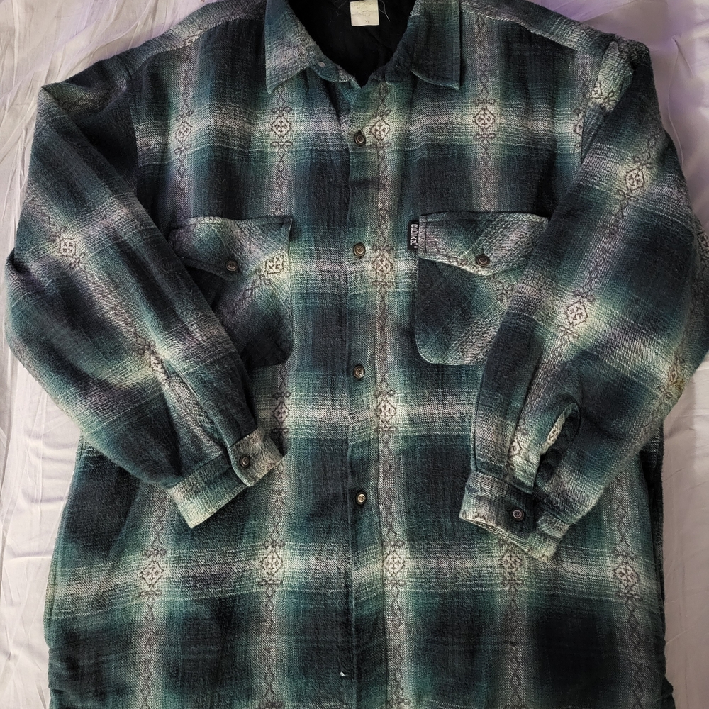 Vintage 90's Redsand Western Long Sleeve Green Flannel Size XL